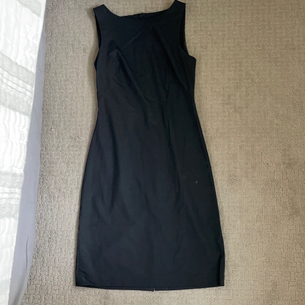 Theory wool with stretch black dress